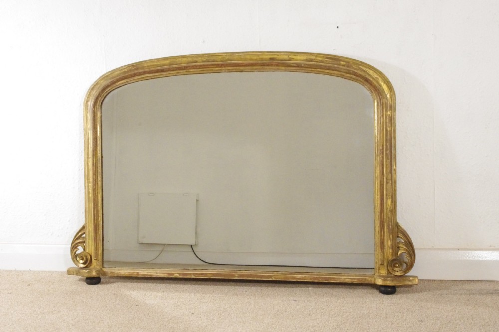 Victorian Gilt Arch Top Overmantle Mirror