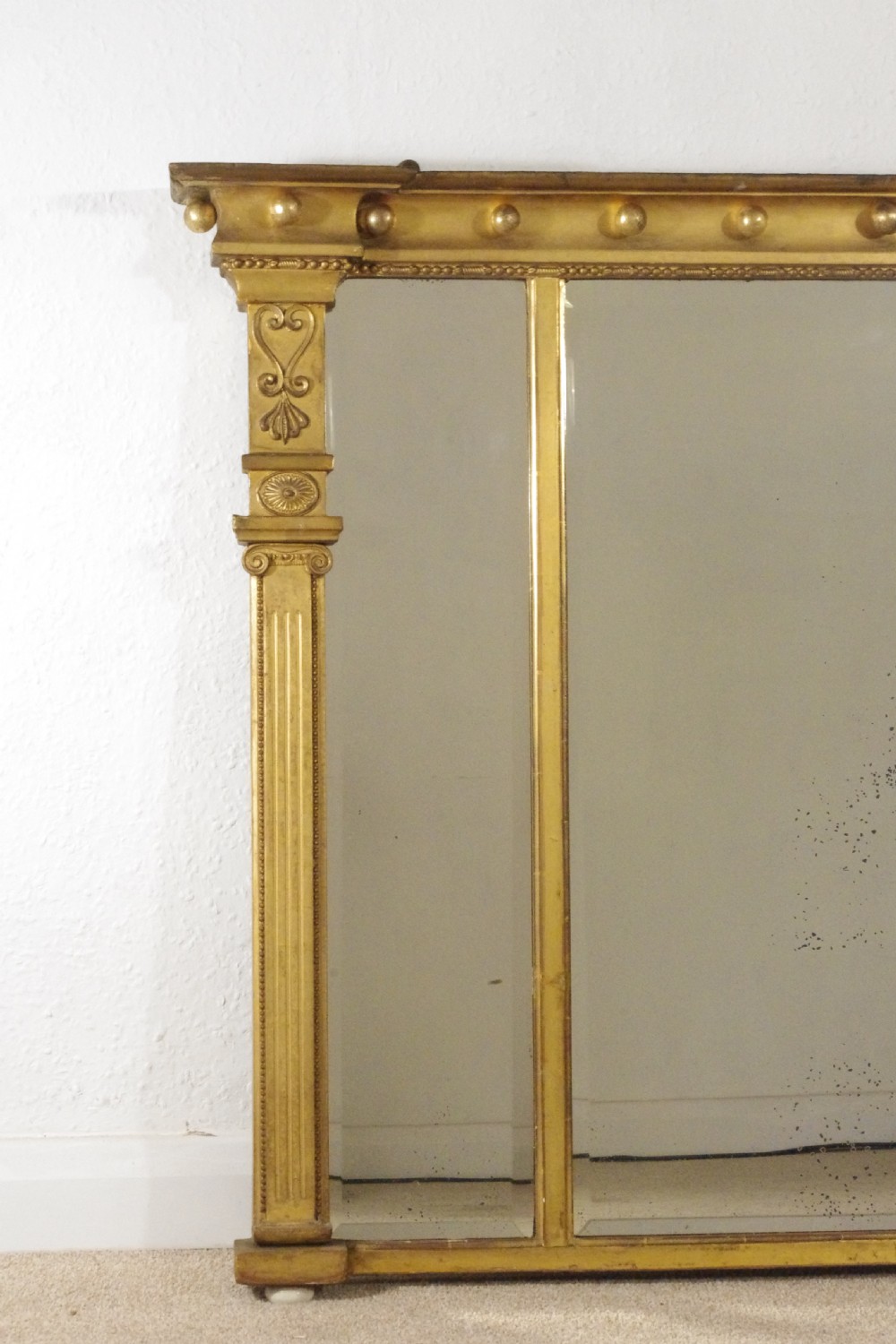 Regency Gilt Triple Plate Overmantle Mirror View II