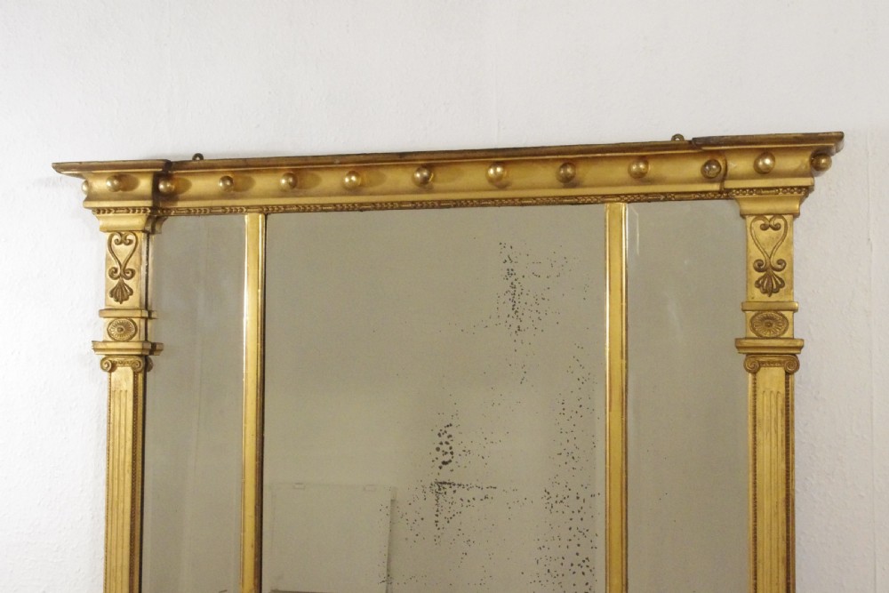 Regency Gilt Triple Plate Overmantle Mirror View IV