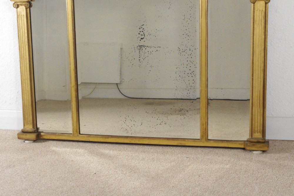 Regency Gilt Triple Plate Overmantle Mirror View V