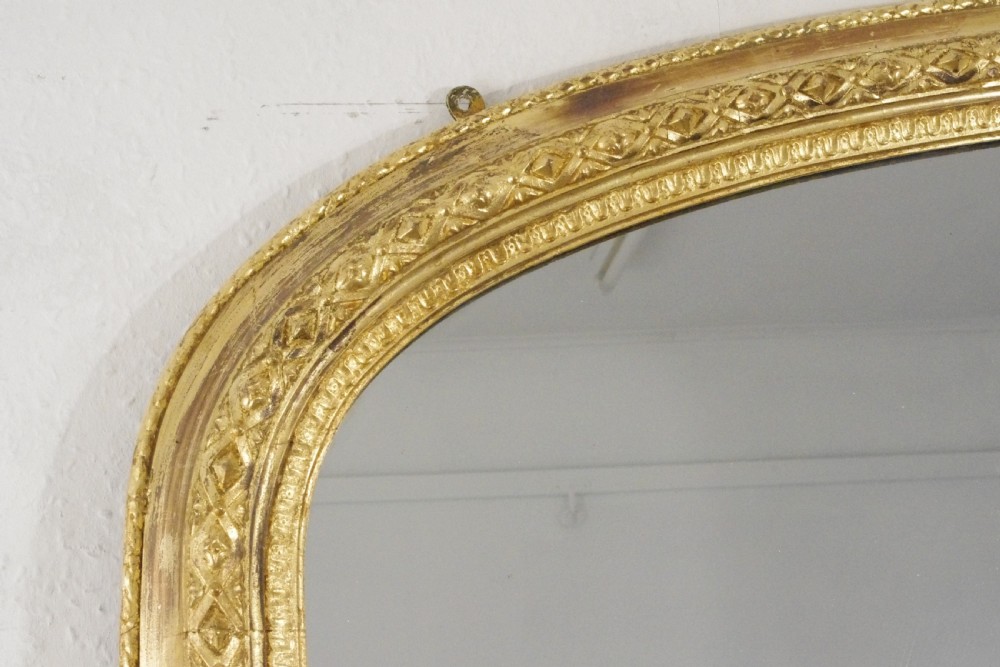 Victorian Gilt Very Large Arch Top Overmantle Mirror View V