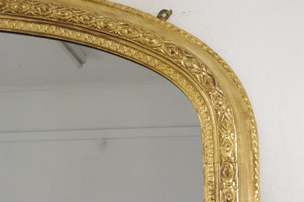 Victorian Gilt Very Large Arch Top Overmantle Mirror View VI