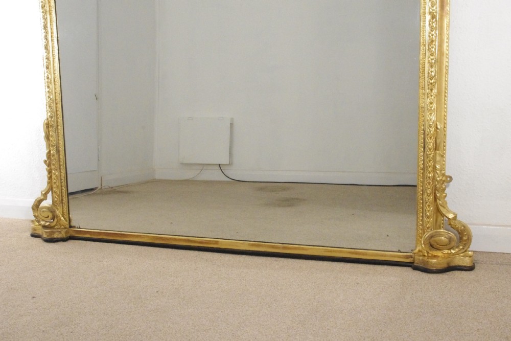 Victorian Gilt Very Large Arch Top Overmantle Mirror View VII