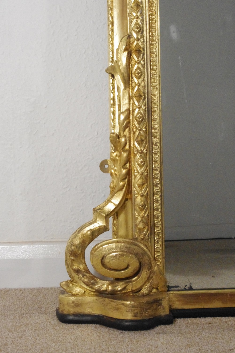 Victorian Gilt Very Large Arch Top Overmantle Mirror View VIII