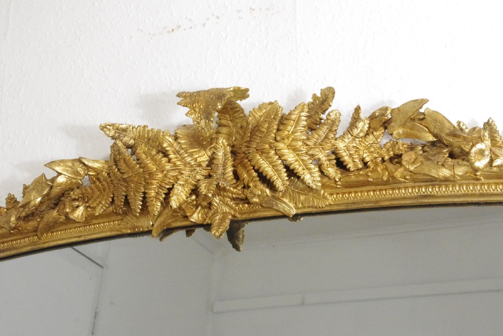 Victorian Gilt Large Arch Top Overmantle Mirror View VI