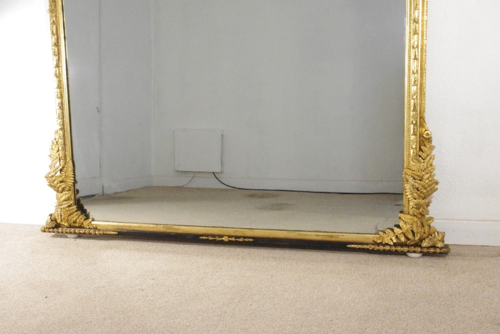 Victorian Gilt Large Arch Top Overmantle Mirror View VII