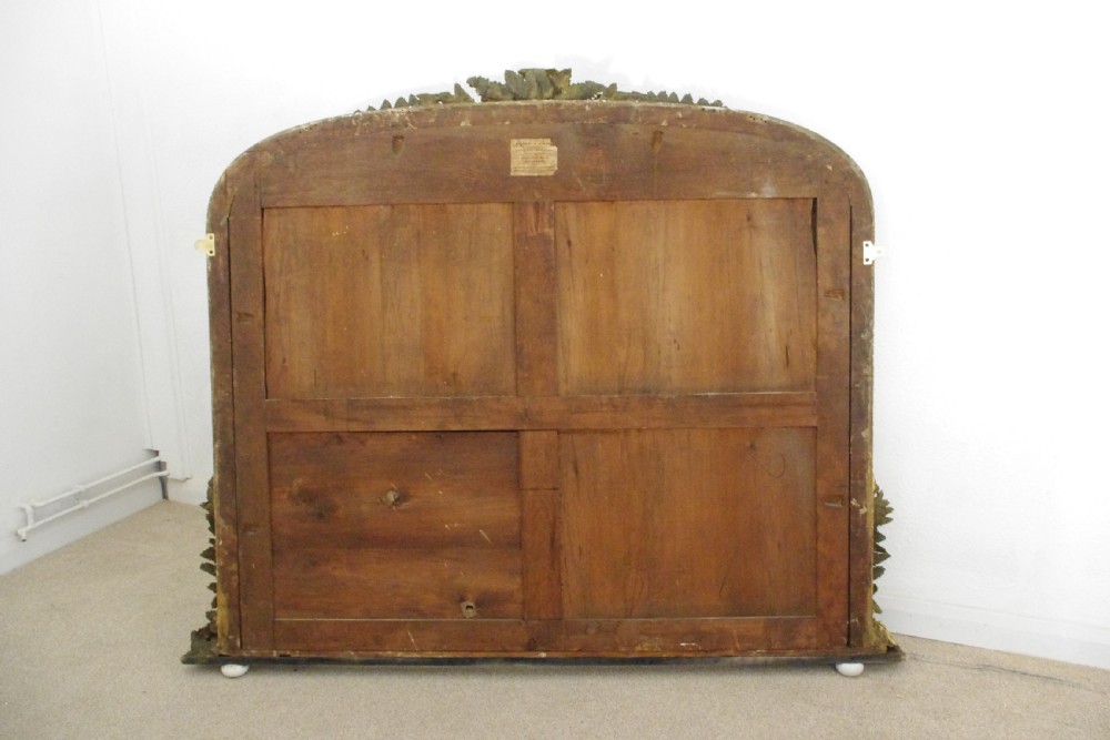 Victorian Gilt Large Arch Top Overmantle Mirror View X