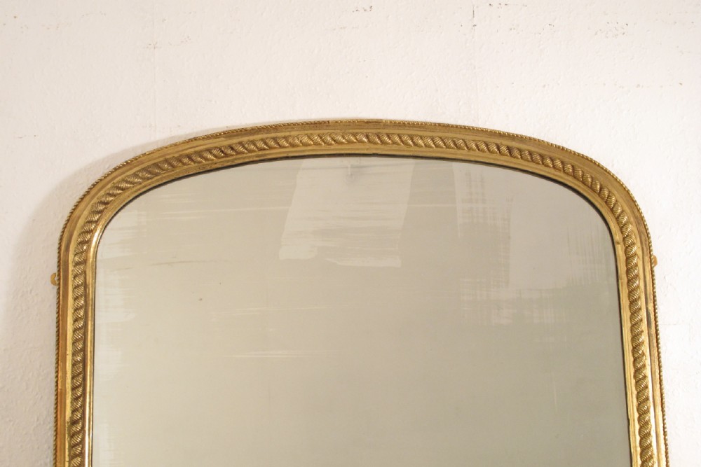 Victorian Gilt Large Arch Top 'Rope Twist'  Overmantle Mirror View II