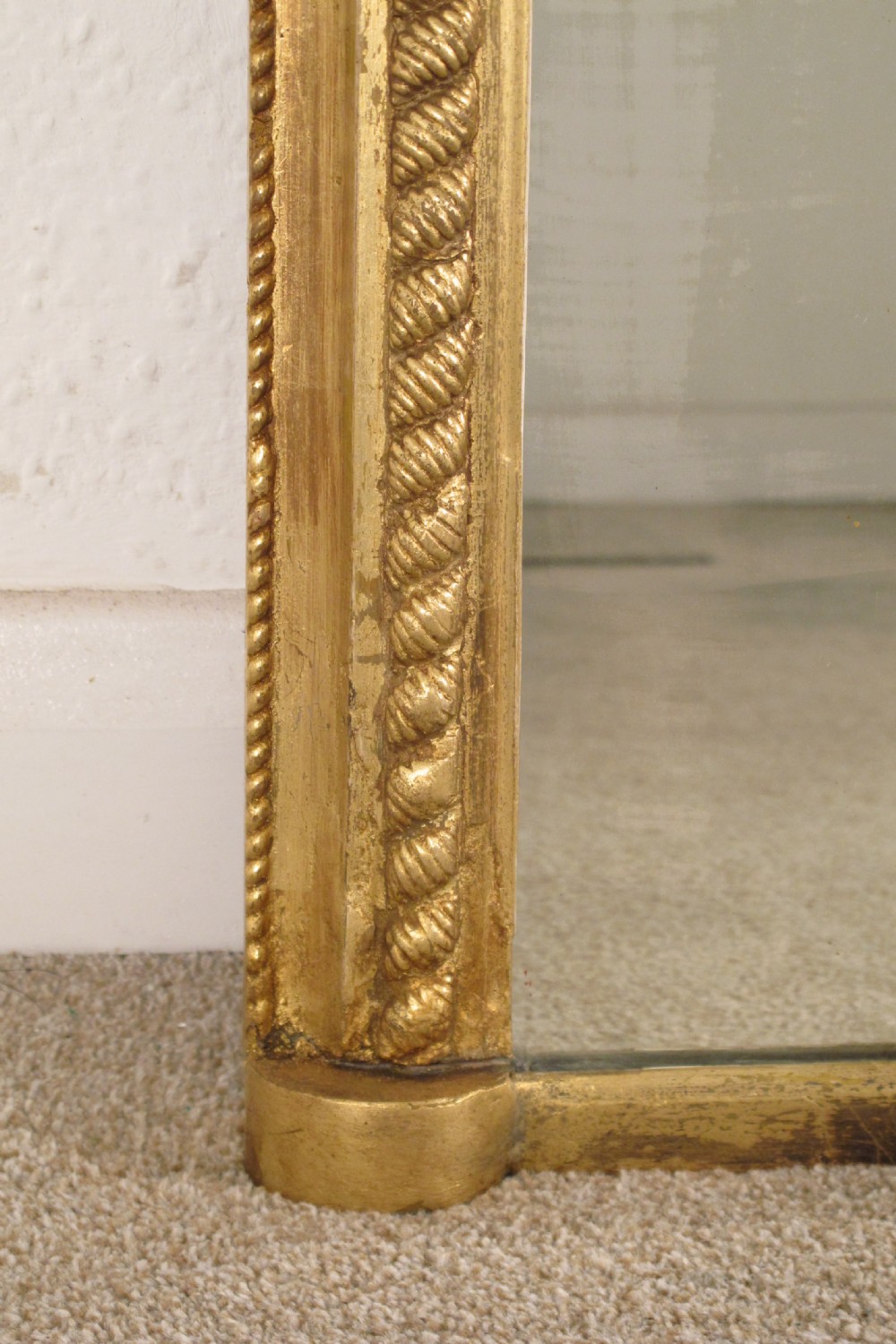 Victorian Gilt Large Arch Top 'Rope Twist'  Overmantle Mirror View V