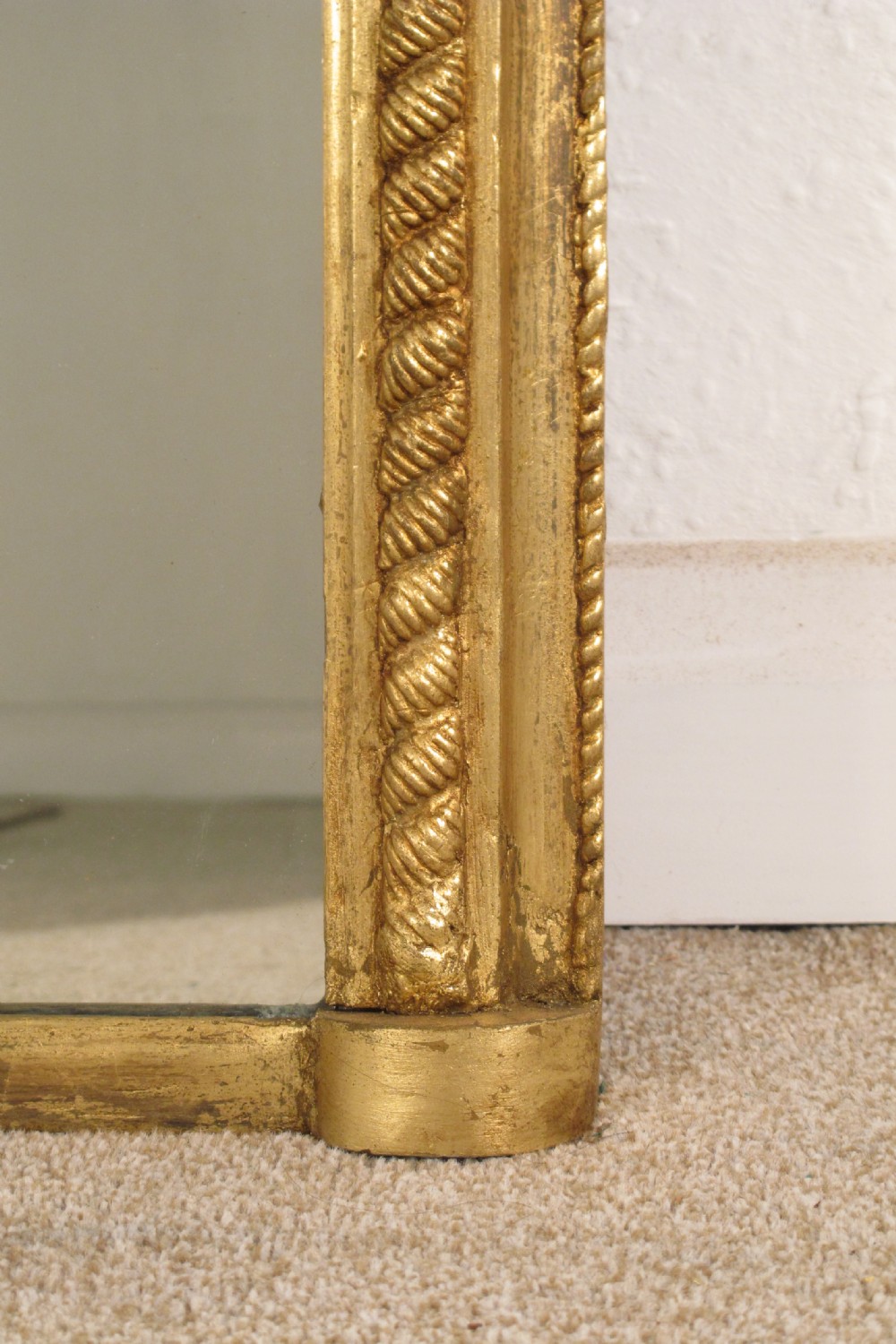 Victorian Gilt Large Arch Top 'Rope Twist'  Overmantle Mirror View VI