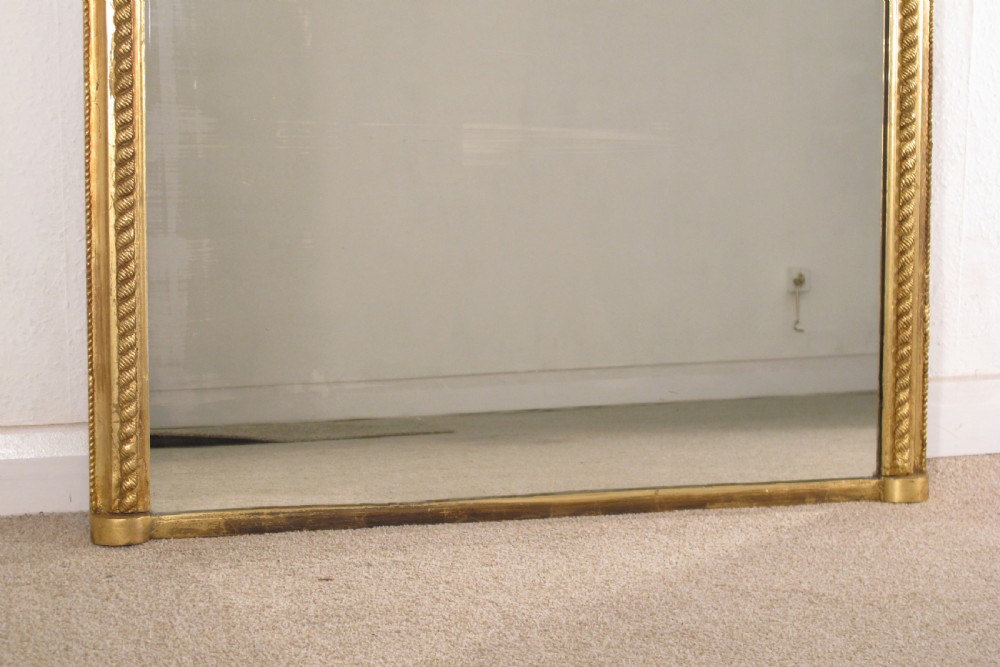 Victorian Gilt Large Arch Top 'Rope Twist'  Overmantle Mirror View VII