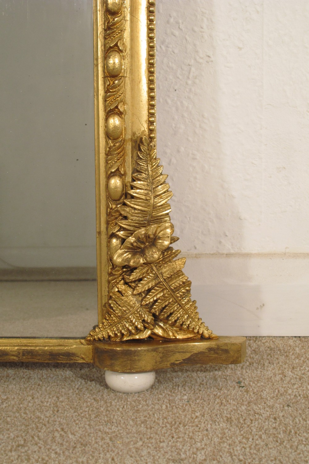 Victorian Gilt Large Overmantle Mirror with 'Fern' Decoration View VII