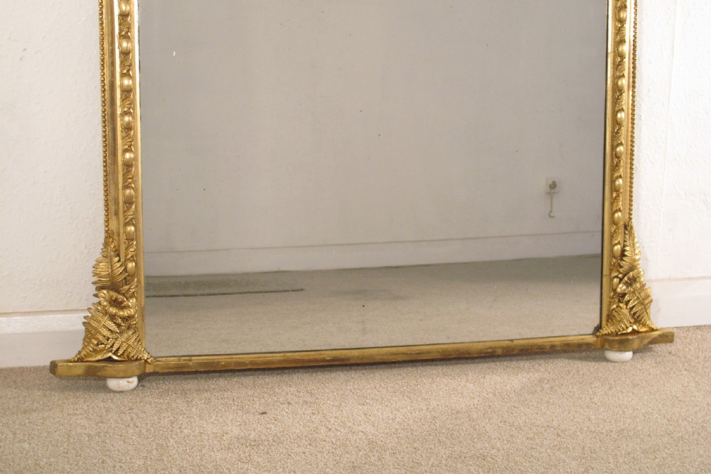 Victorian Gilt Large Overmantle Mirror with 'Fern' Decoration View VIII
