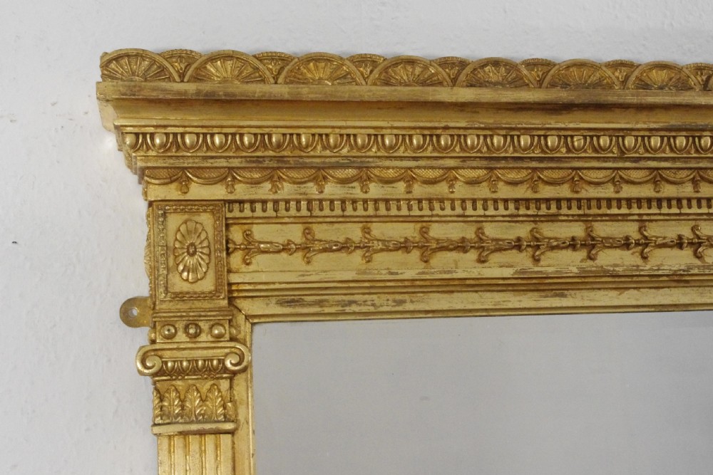 Victorian Gilt Neoclassical Large Overmantle Mirror View III