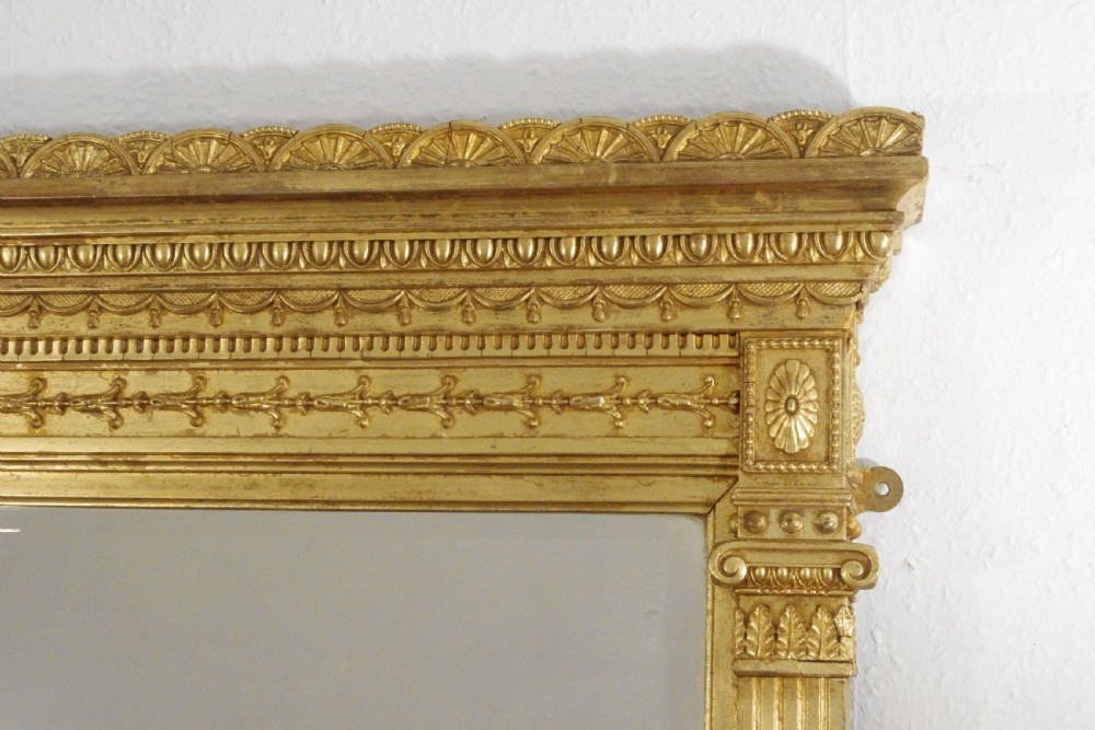 Victorian Gilt Neoclassical Large Overmantle Mirror View IV