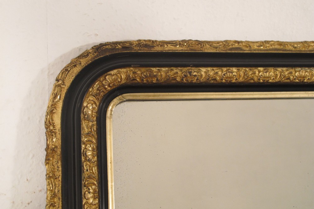 Victorian Ebonised and Parcel-Gilt Large Overmantle Mirror View IV