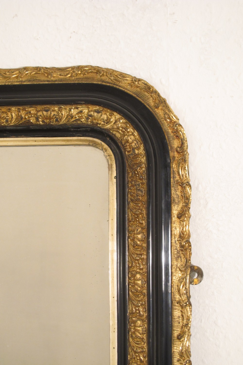Victorian Ebonised and Parcel-Gilt Large Overmantle Mirror View V
