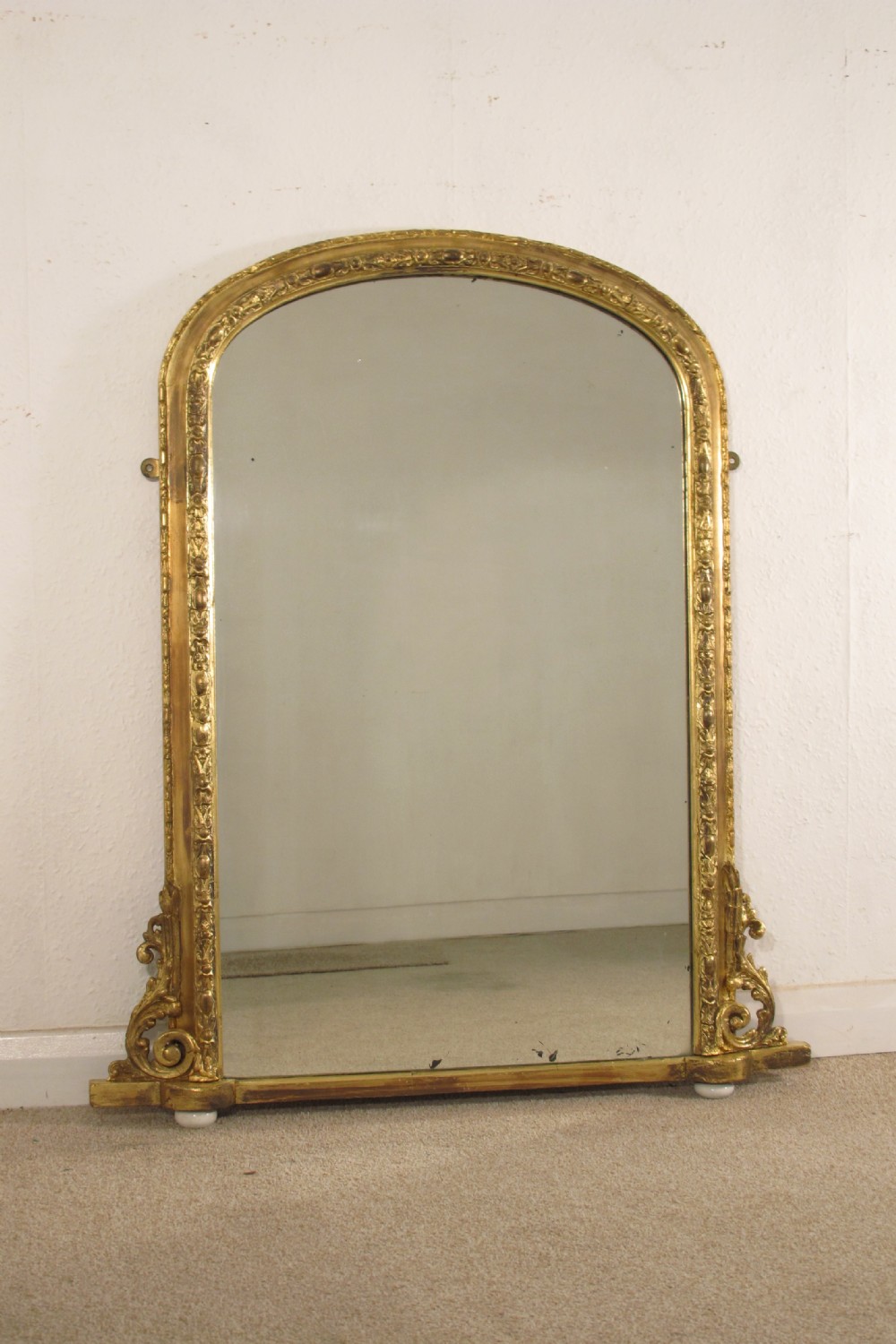 Victorian Gilt Arch Top Overmantle Mirror