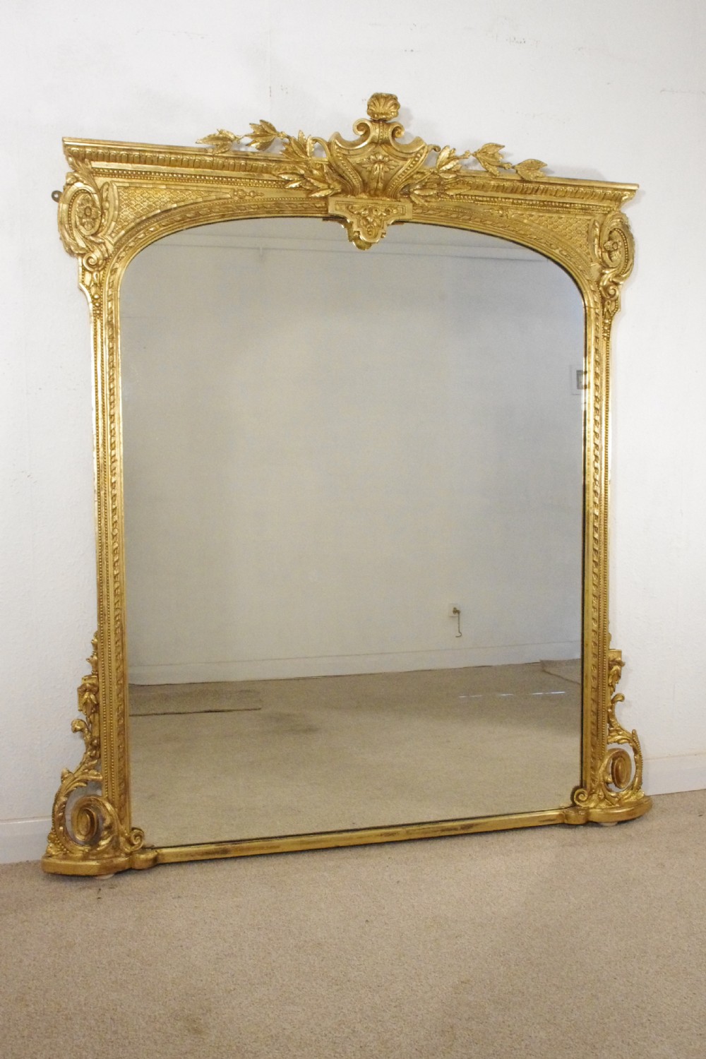 Victorian Gilt Large Overmantle Mirror