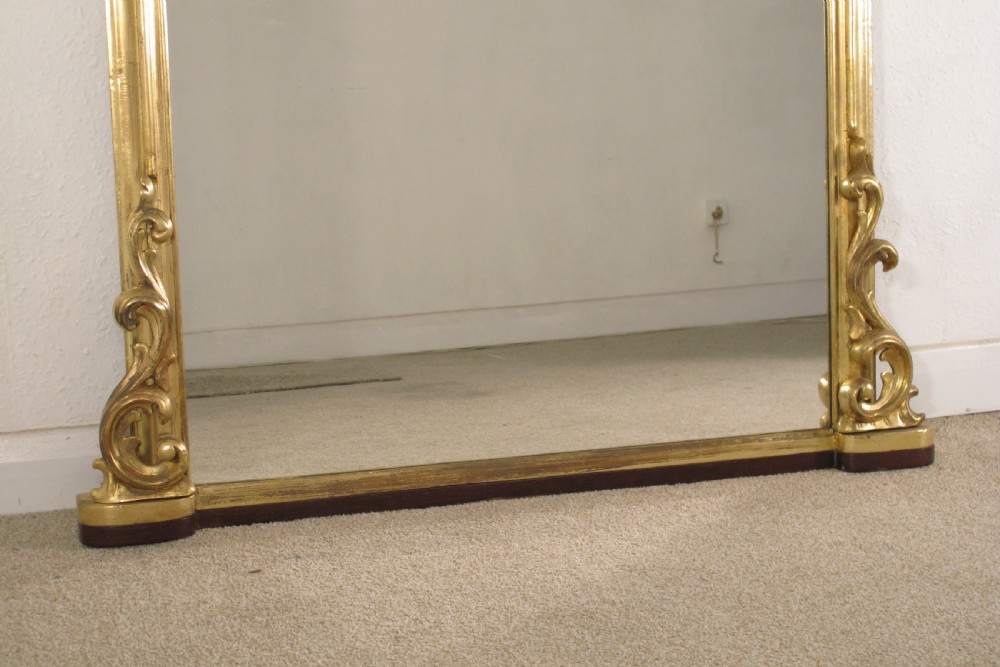 Victorian Gilt Large Arch Top Overmantle Mirror View V