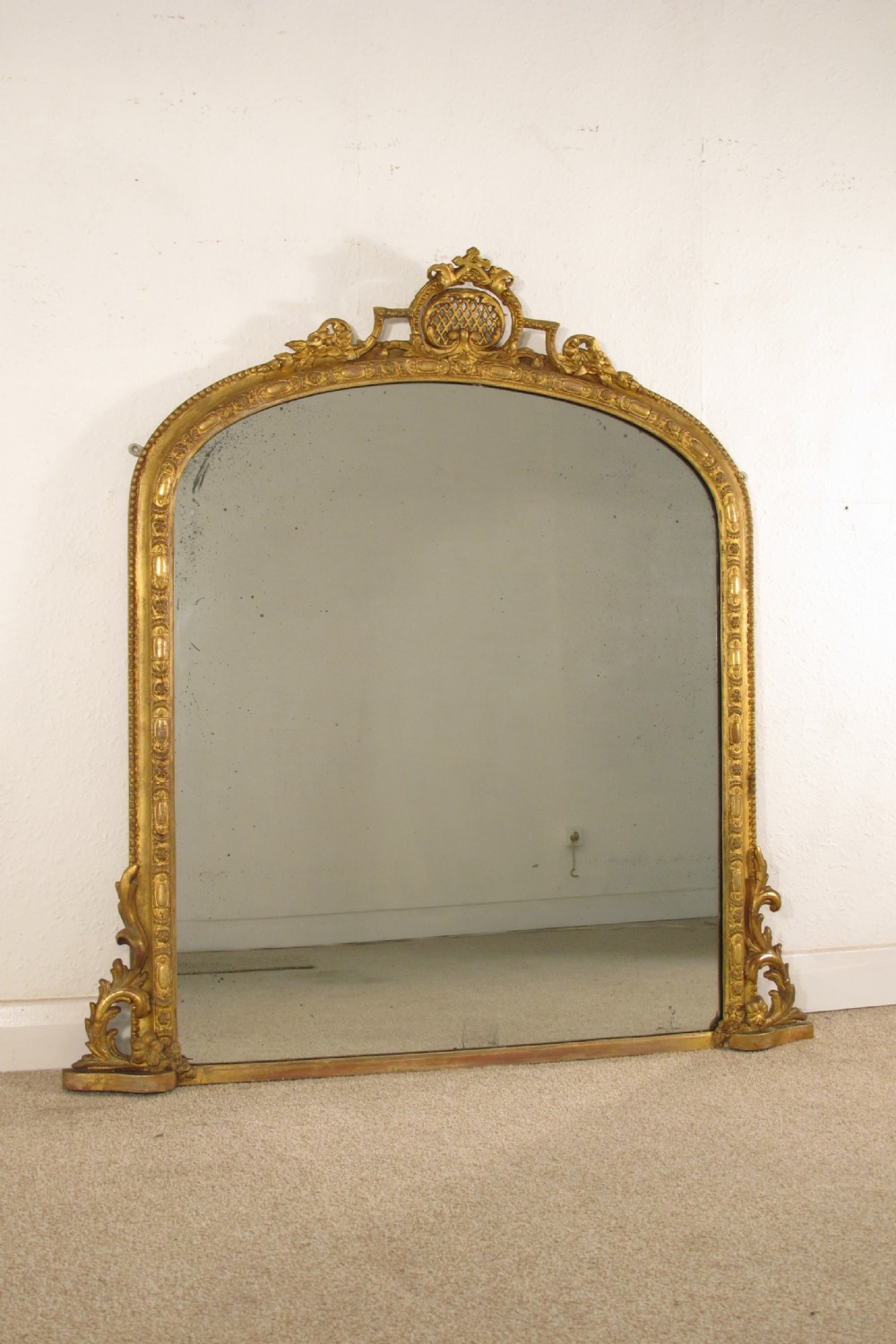 Victorian Gilt Arch Top Overmantle Mirror
