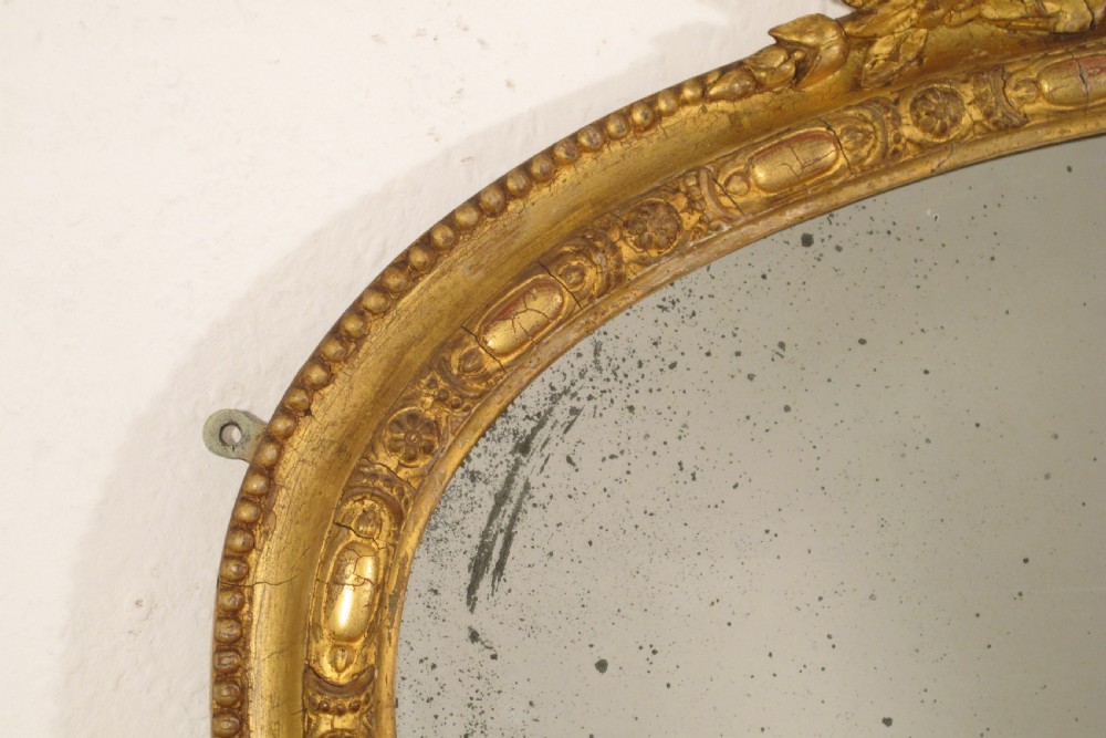 Victorian Gilt Arch Top Overmantle Mirror View V