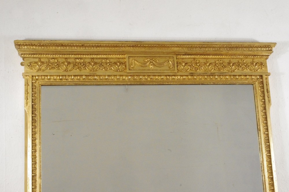 Victorian Gilt Large Neoclassical Style Overmantle Mirror View II
