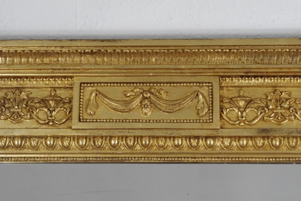 Victorian Gilt Large Neoclassical Style Overmantle Mirror View VI