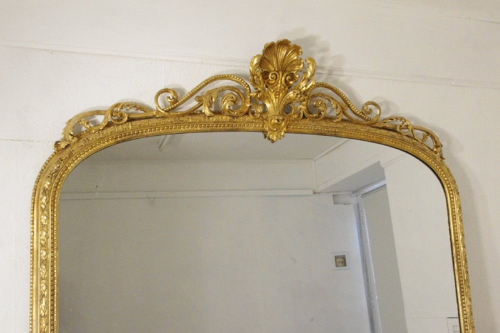 Victorian Gilt Very Large Arch Top Overmantle Mirror View II