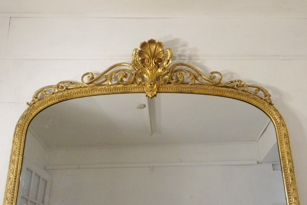 Victorian Gilt Very Large Arch Top Overmantle Mirror View III