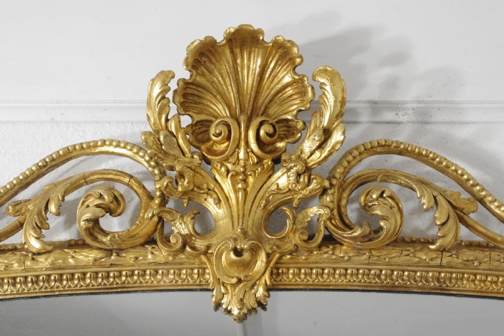 Victorian Gilt Very Large Arch Top Overmantle Mirror View VI