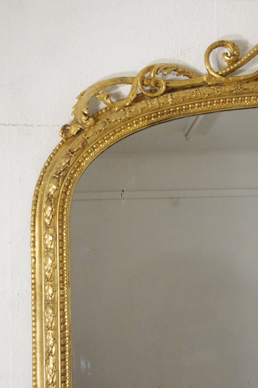Victorian Gilt Very Large Arch Top Overmantle Mirror View VII