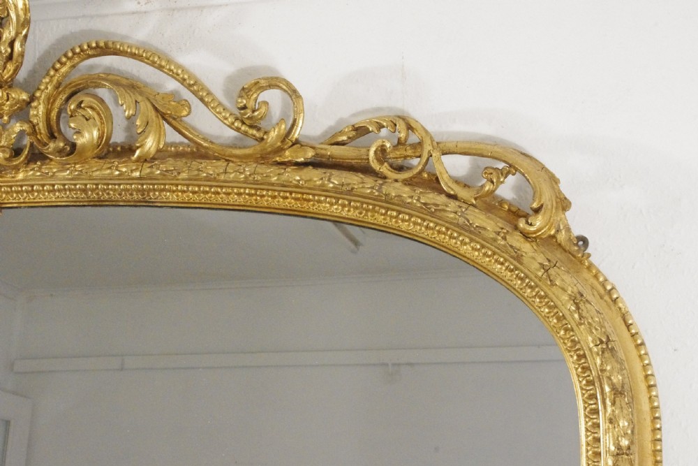 Victorian Gilt Very Large Arch Top Overmantle Mirror View IX