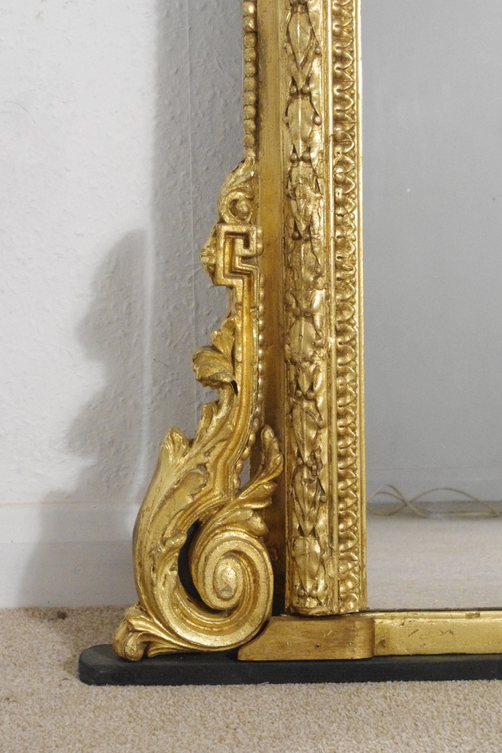 Victorian Gilt Very Large Arch Top Overmantle Mirror View XI