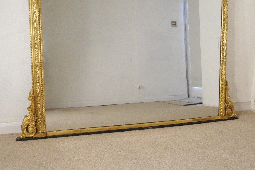 Victorian Gilt Very Large Arch Top Overmantle Mirror View XIII