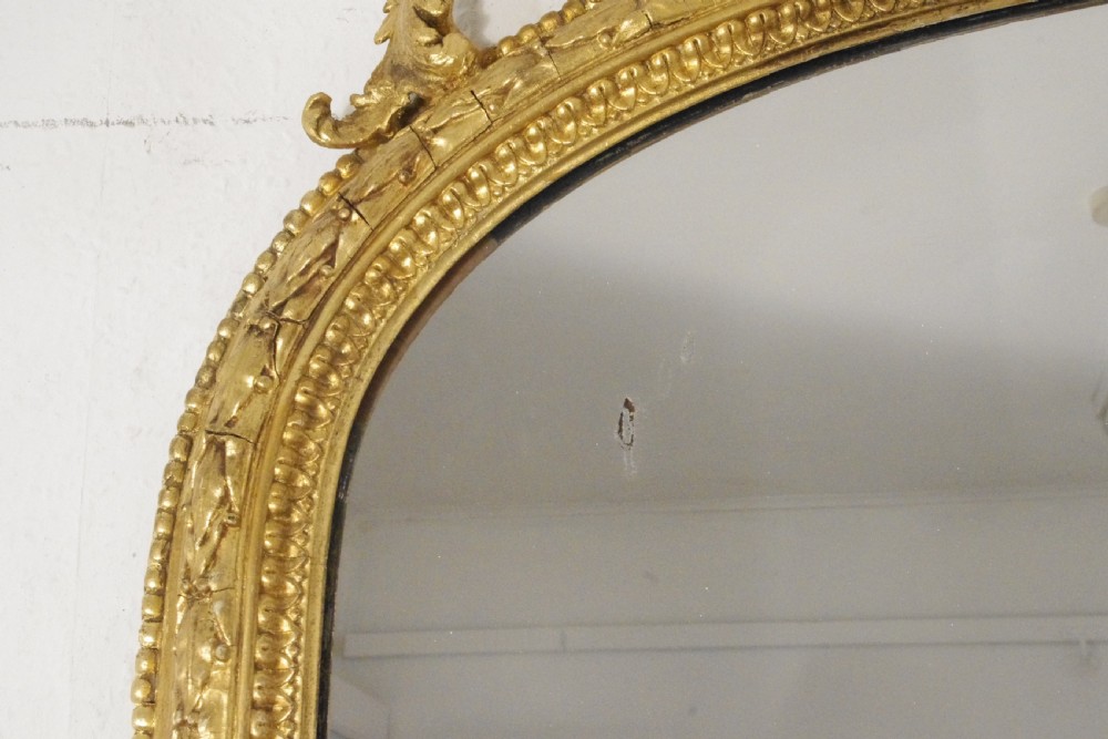 Victorian Gilt Very Large Arch Top Overmantle Mirror View XIV
