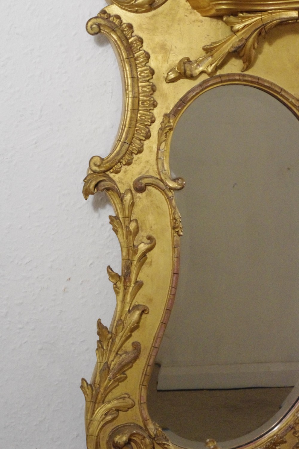 Victorian Gilt Large Overmantle Mirror with Brackets View X