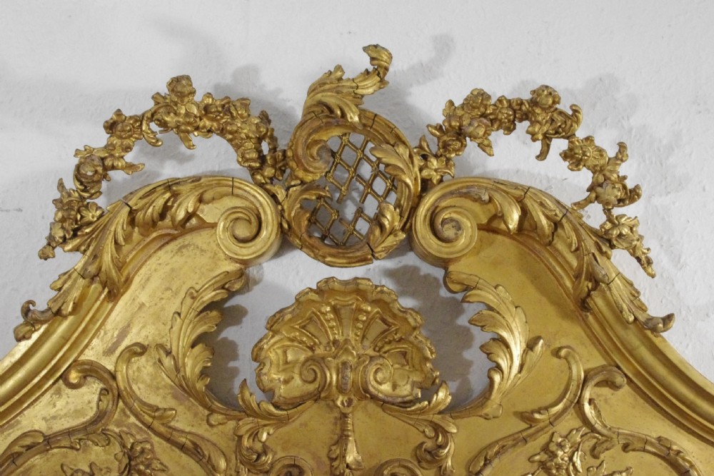 Victorian Gilt Large Overmantle Mirror with Brackets View XI
