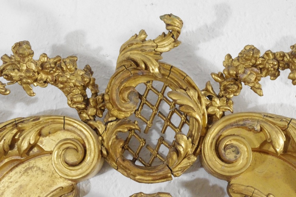 Victorian Gilt Large Overmantle Mirror with Brackets View XII