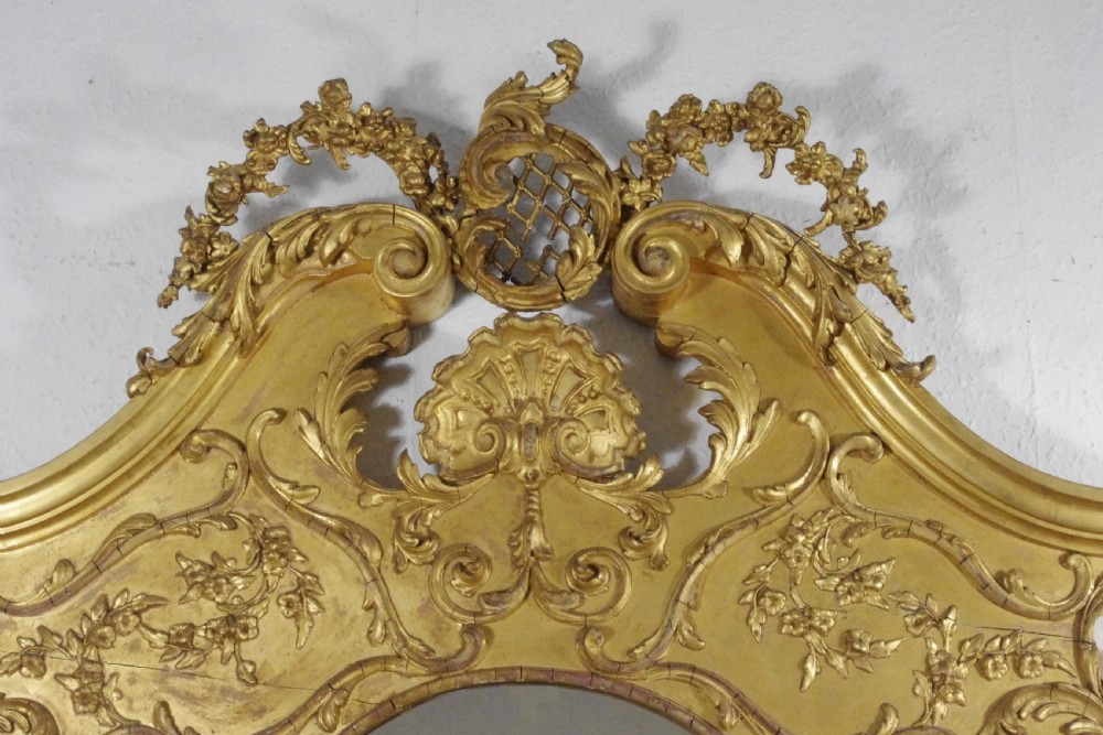 Victorian Gilt Large Overmantle Mirror with Brackets View XIII