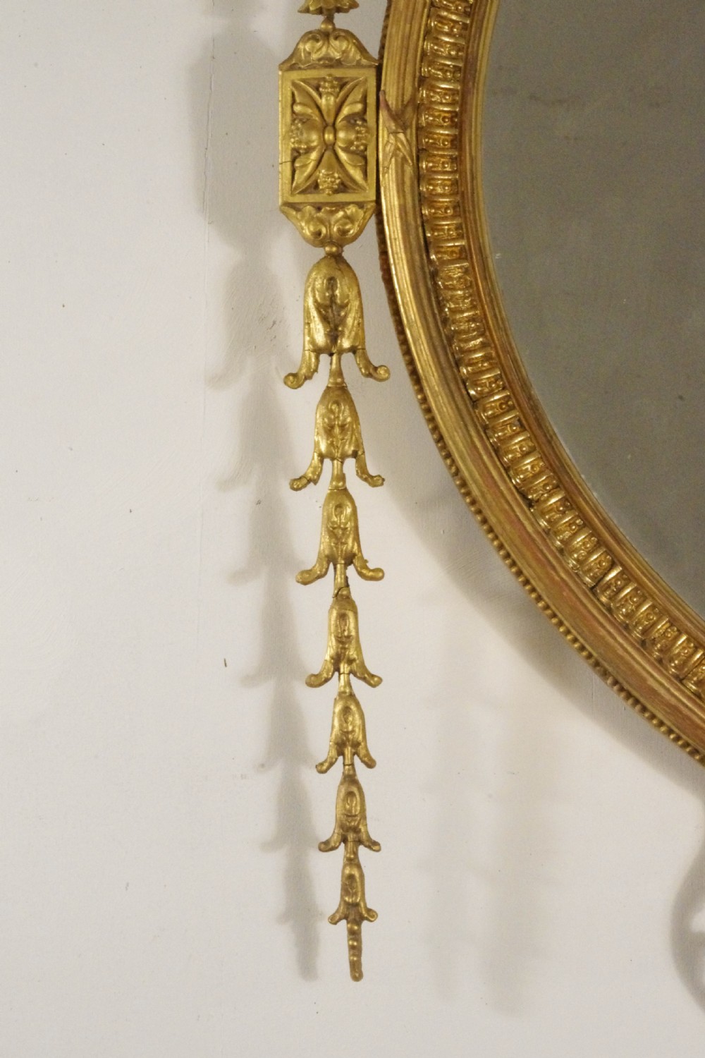 Victorian Gilt Adam Style Large Oval Overmantle Mirror View XII