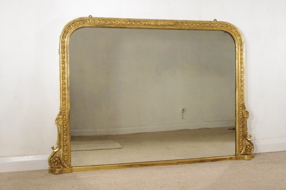 Victorian Gilt Large Overmantle Mirror View II