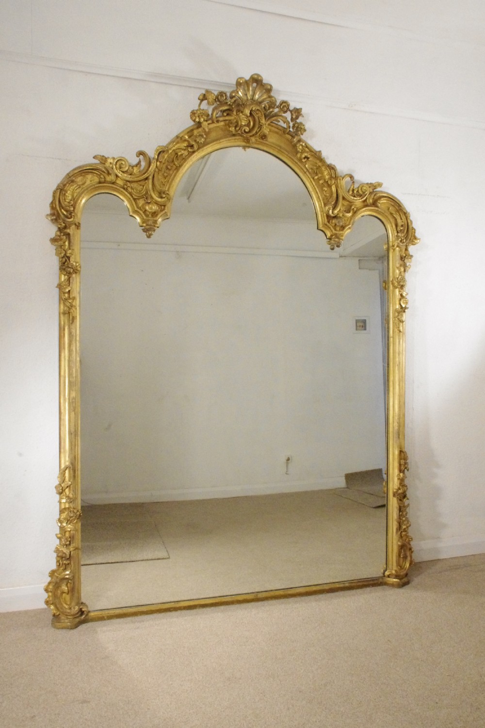 Victorian Gilt Large Overmantle Mirror