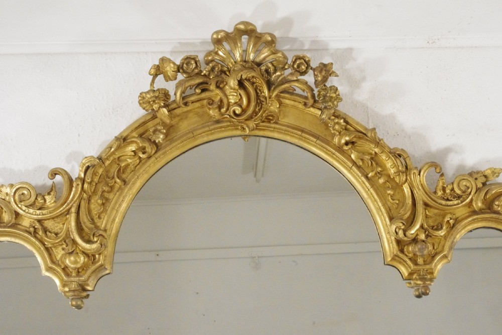 Victorian Gilt Large Overmantle Mirror View III