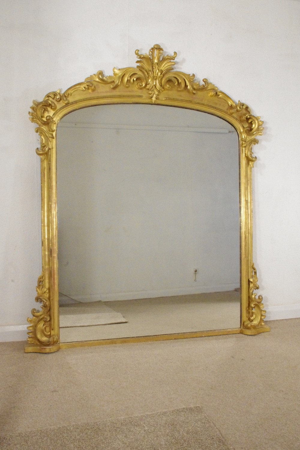 Victorian Gilt Wood Large Overmantle Mirror