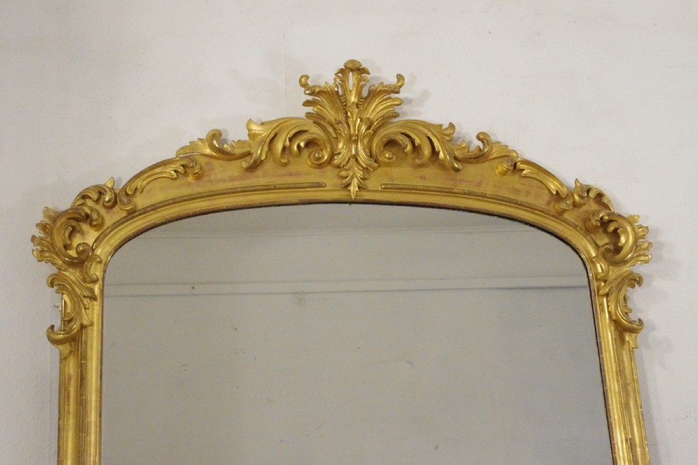 Victorian Gilt Wood Large Overmantle Mirror View II