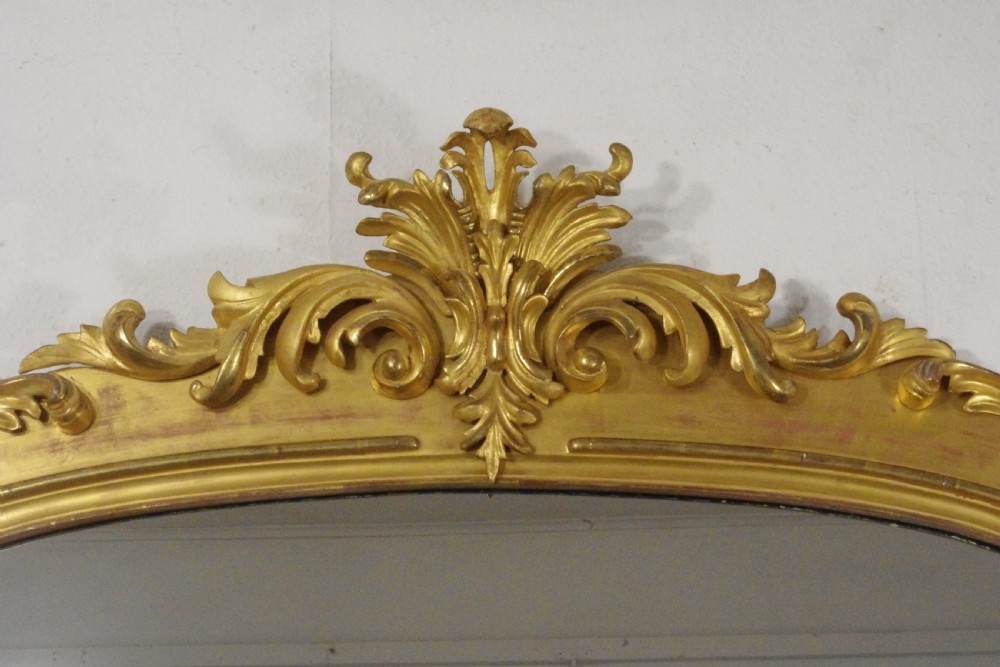 Victorian Gilt Wood Large Overmantle Mirror View III