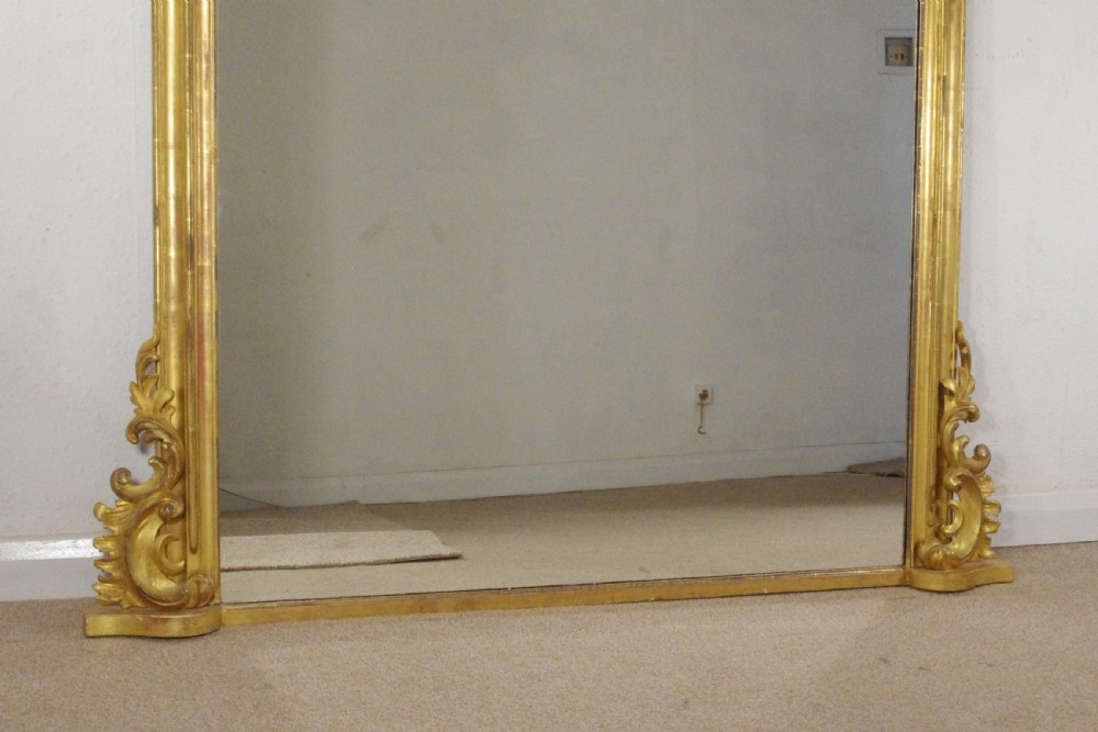 Victorian Gilt Wood Large Overmantle Mirror View IX