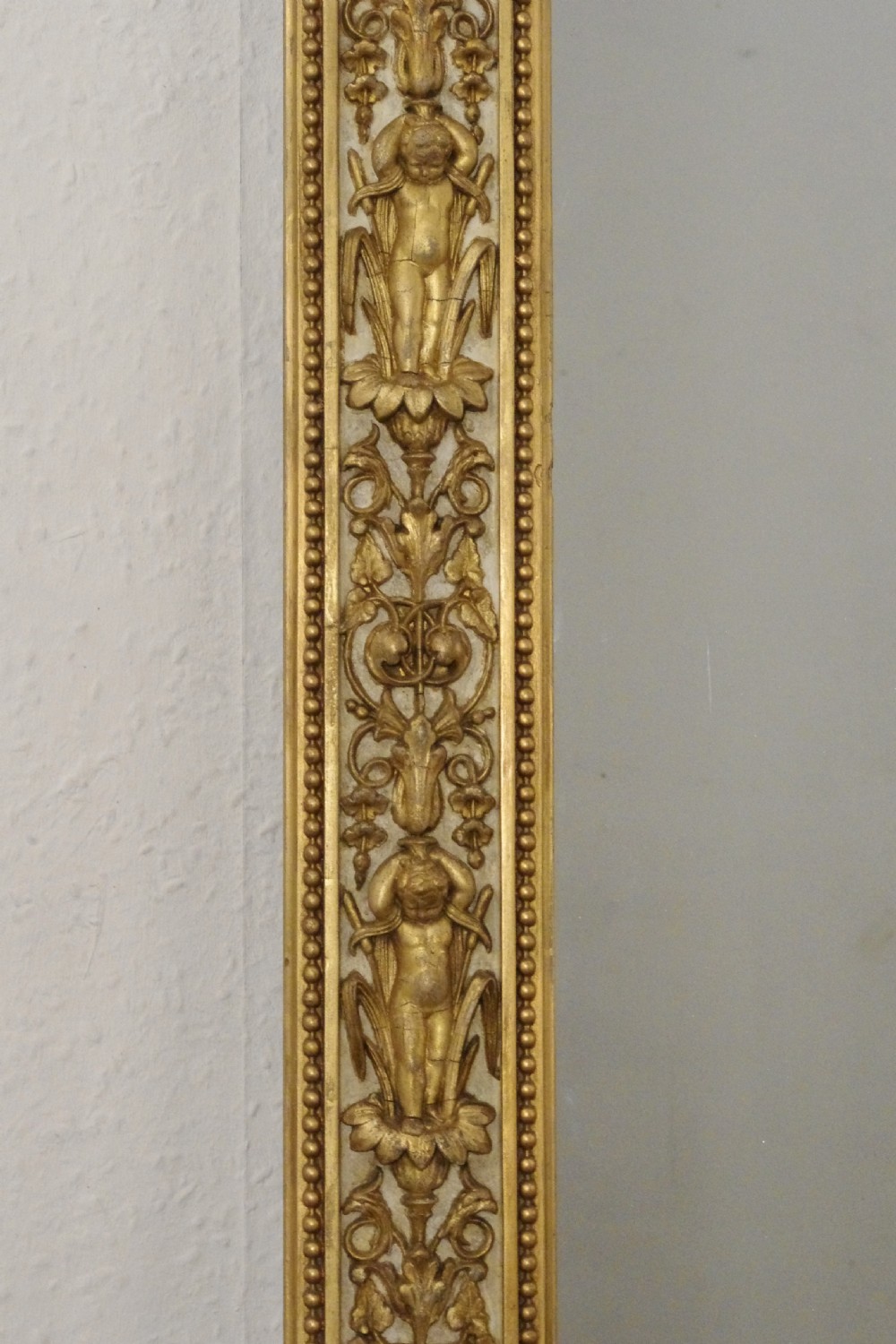 Victorian Painted and Parcel-Gilt Large Arch Top Overmantle Mirror by Nosotti View VI
