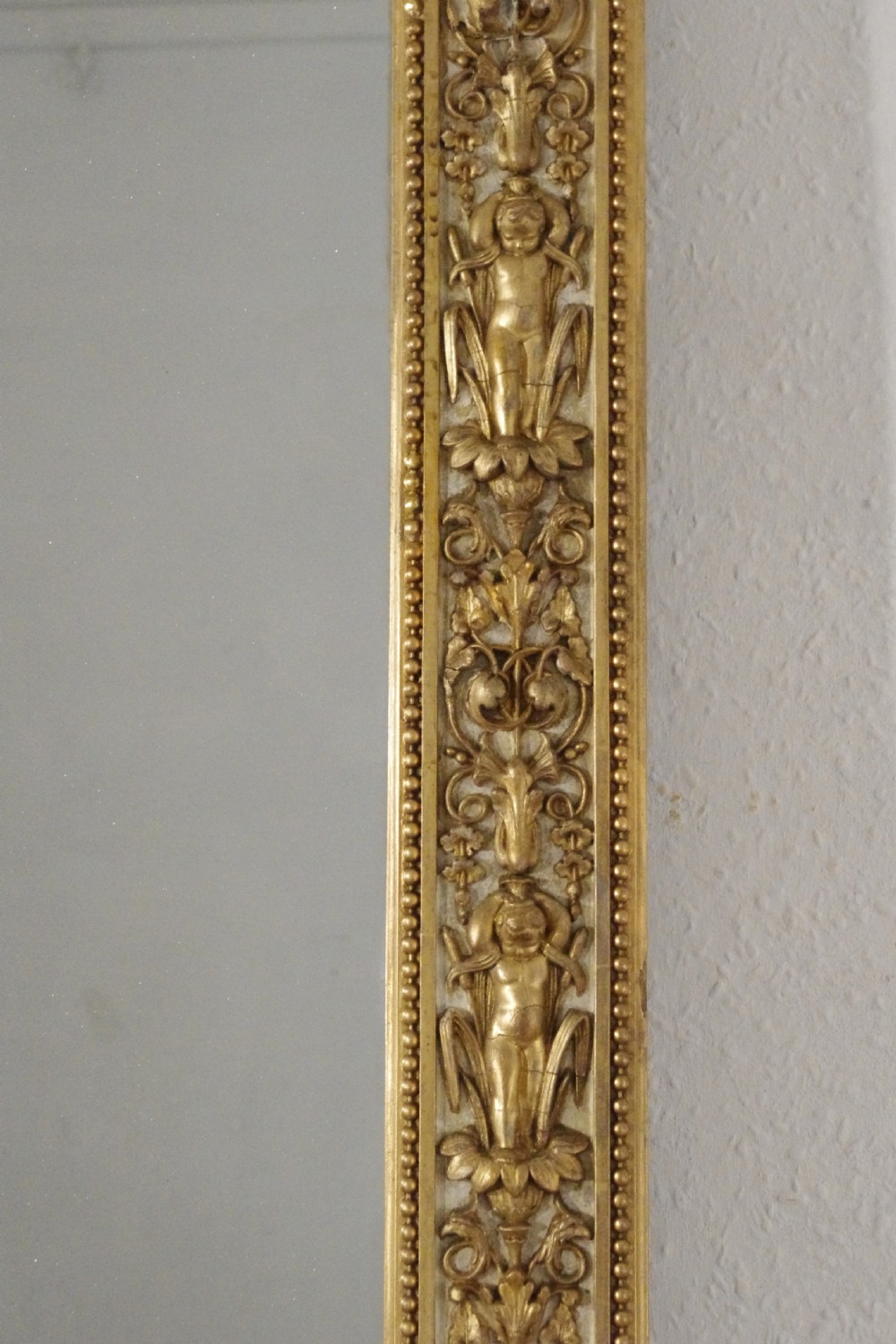 Victorian Painted and Parcel-Gilt Large Arch Top Overmantle Mirror by Nosotti View VII